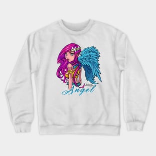 Cute Angel with Flowers Crewneck Sweatshirt